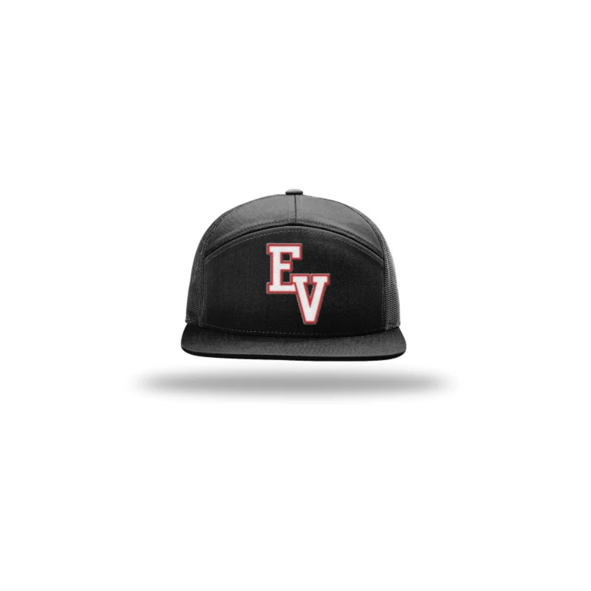 7 Panel Flat brim Black