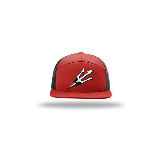 7 Panel Flat brim Red/Black