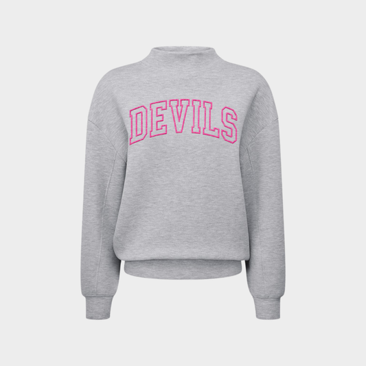 Women's Mock Neck - Pink Glitter Devils