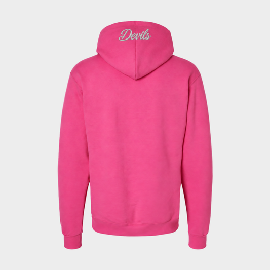 Pink Embroidered Devils hoodie